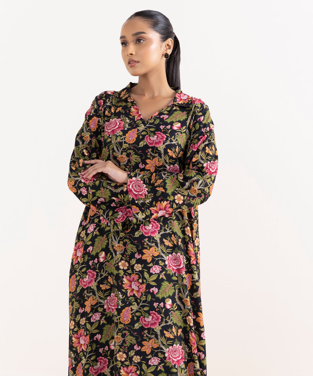 Women's RTW Arabic Lawn Multi Printed A-Line Shirt
