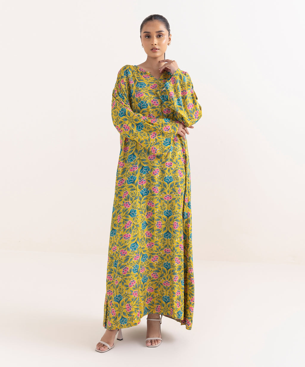Women's RTW Arabic Lawn Multi Printed Drop Shoulder Shirt