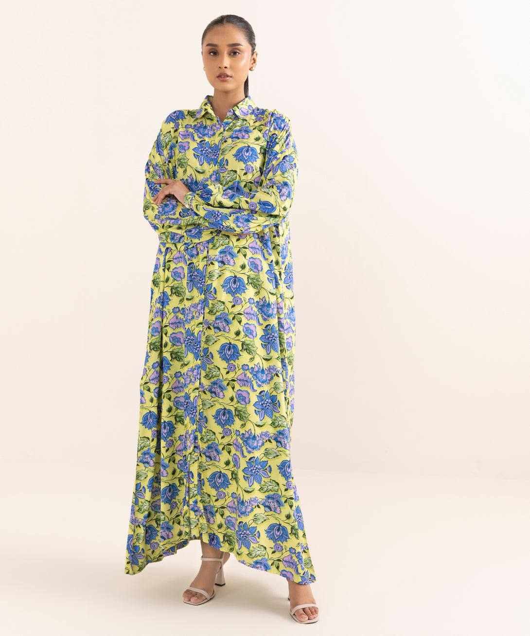 Women's RTW Arabic Lawn Multi Printed Drop Shoulder Shirt