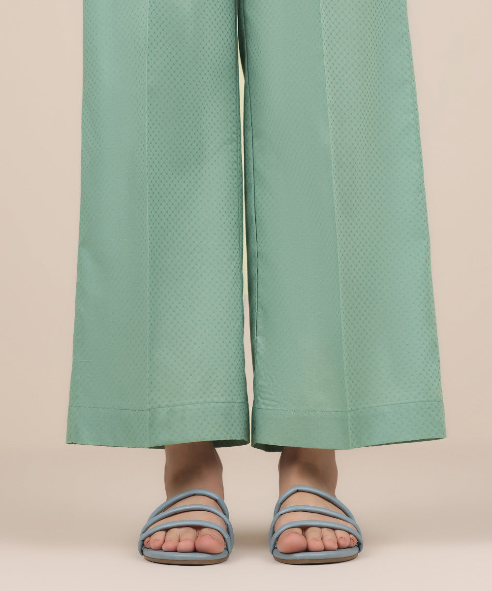 Women's RTW Cambric Blue Solid Culottes