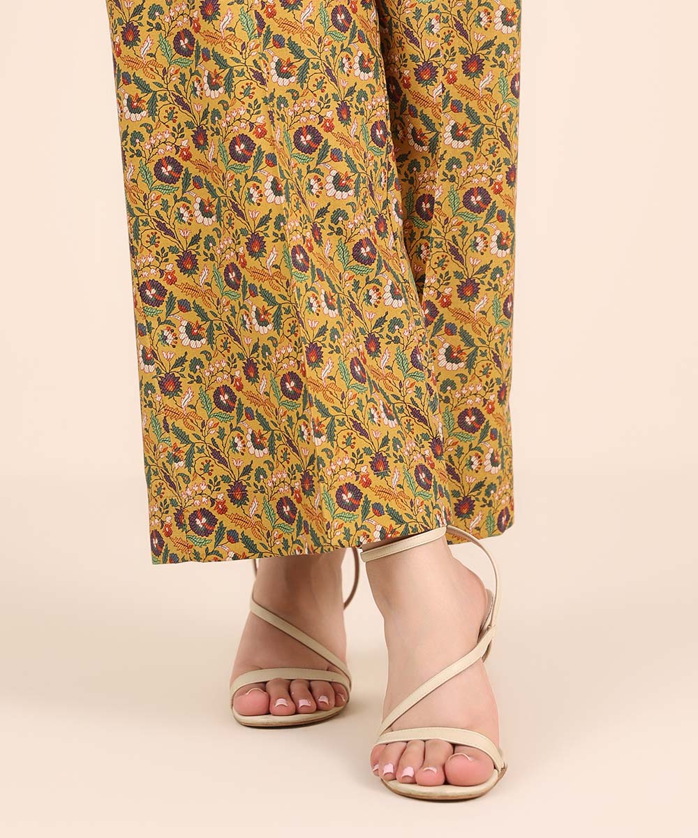 Women's RTW Cambric Yellow Printed Culottes
