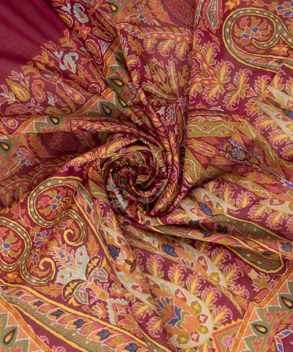 Fine Voile Red Printed Dupatta