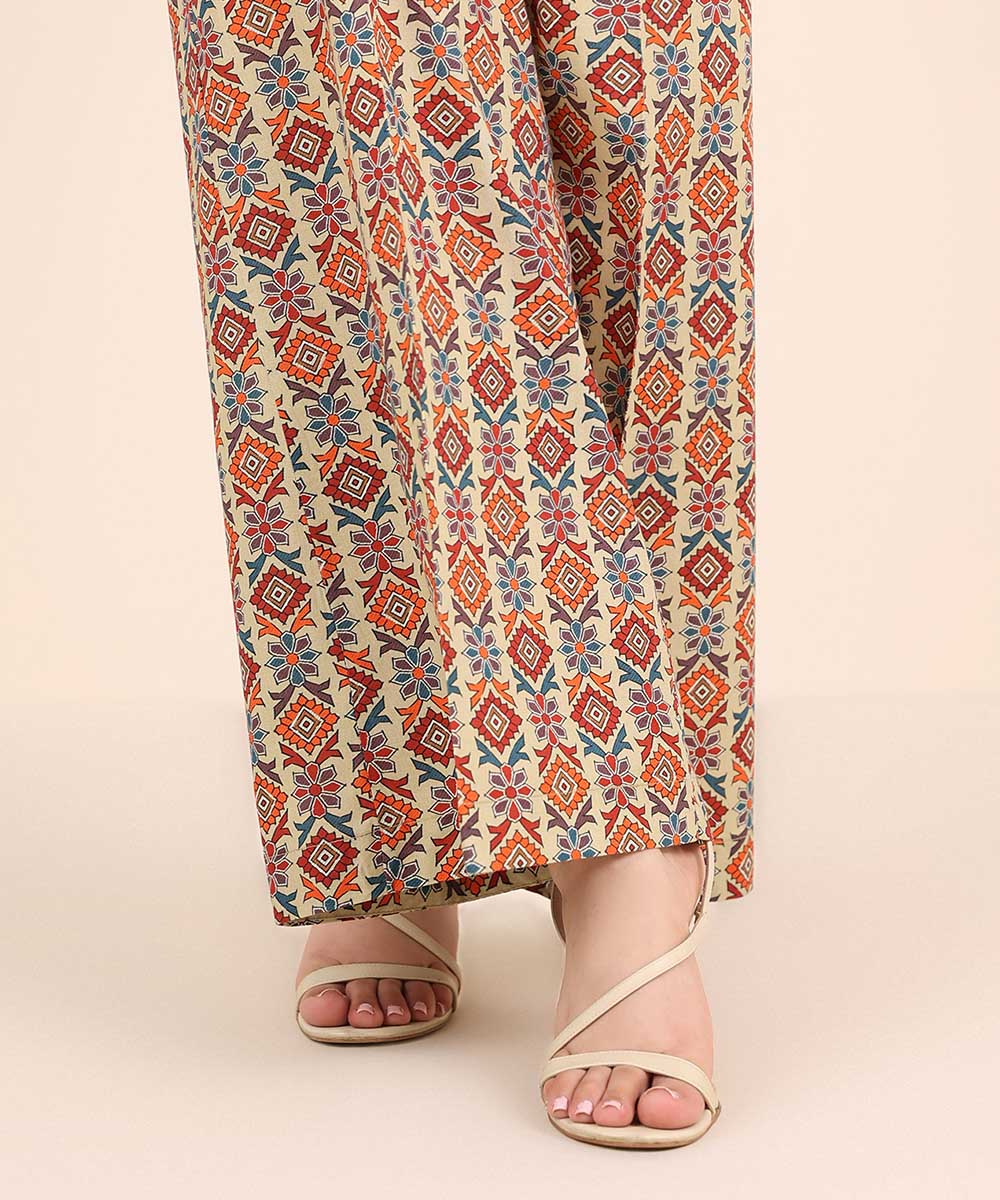 Women's RTW Cambric Multi Printed Flared Pants