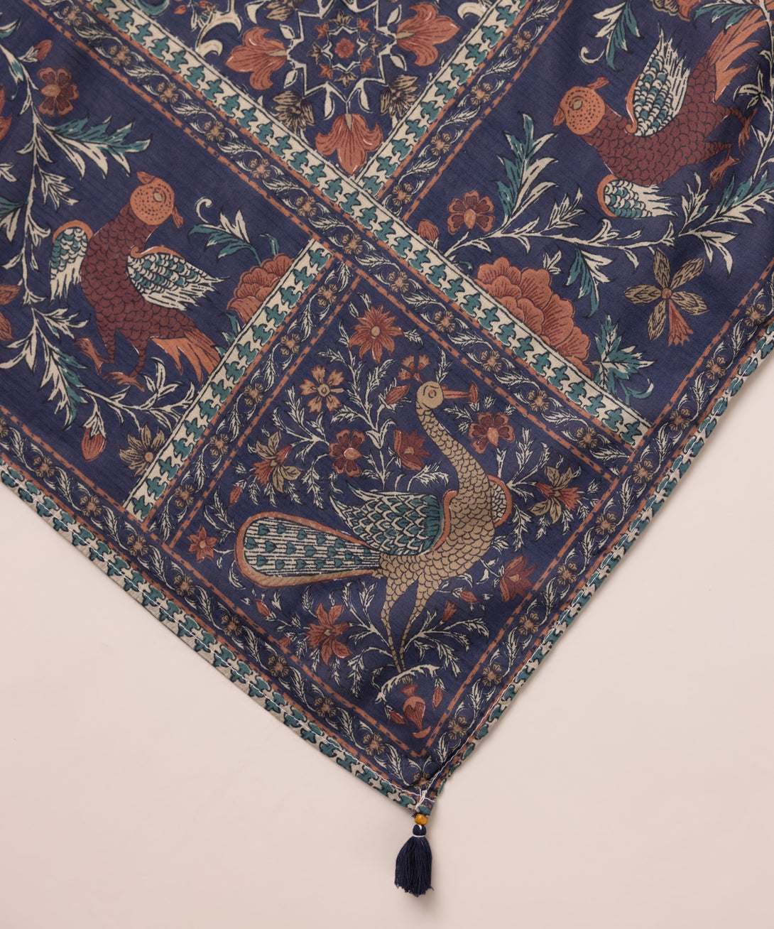 Textured Voile Blue Printed Dupatta