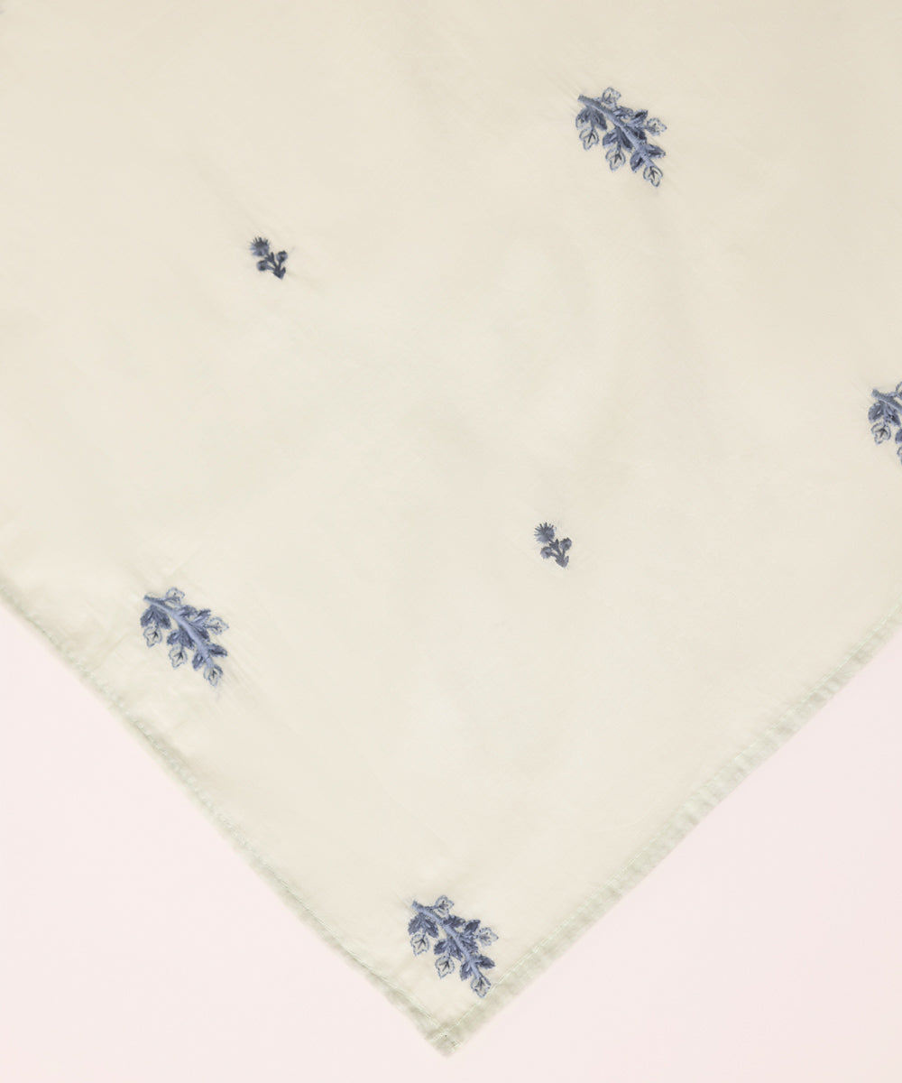 Fine Voile Green Embroidered Dupatta