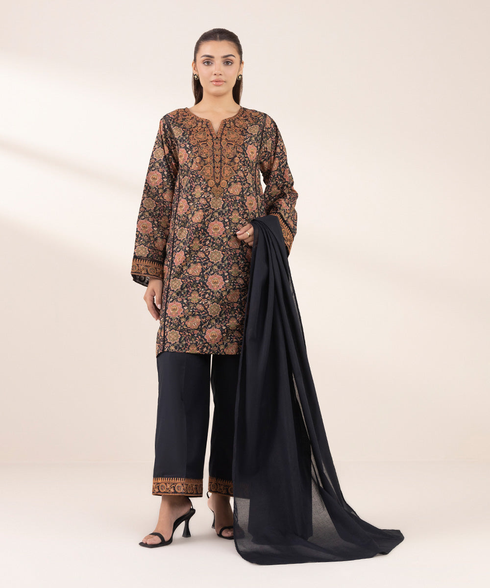 Fine Voile Black Solid Dupatta