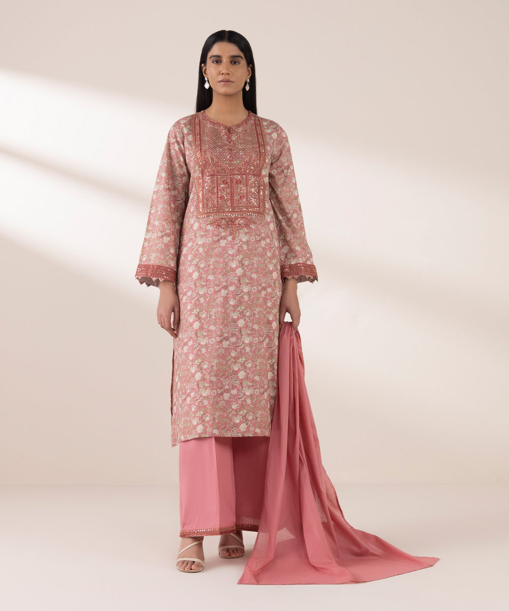 Fine Voile Pink Solid Dupatta
