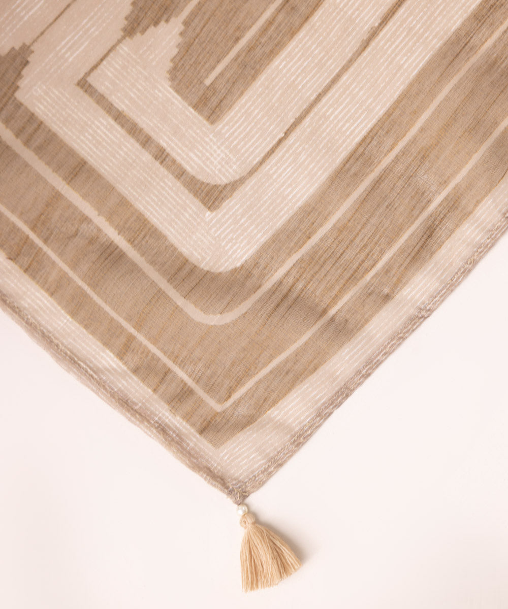Manaar Brown Printed Dupatta