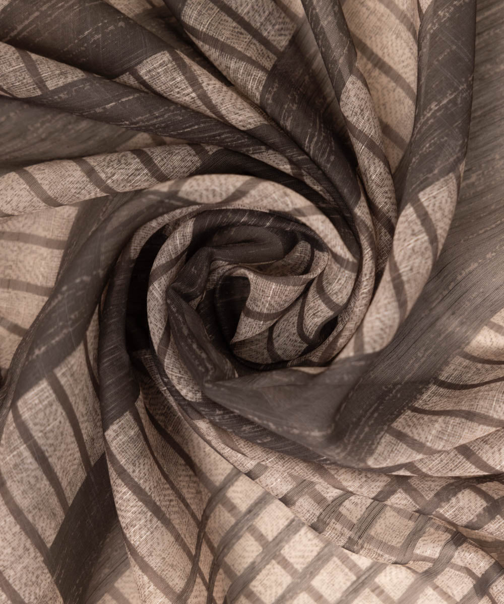 Manaar Brown Printed Dupatta