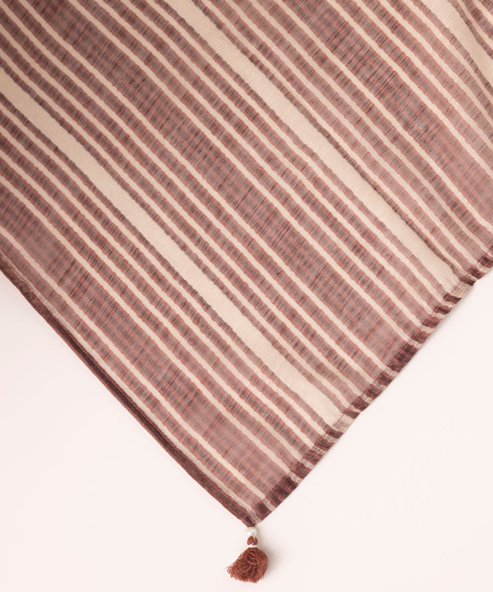 Manaar Brown Printed Dupatta