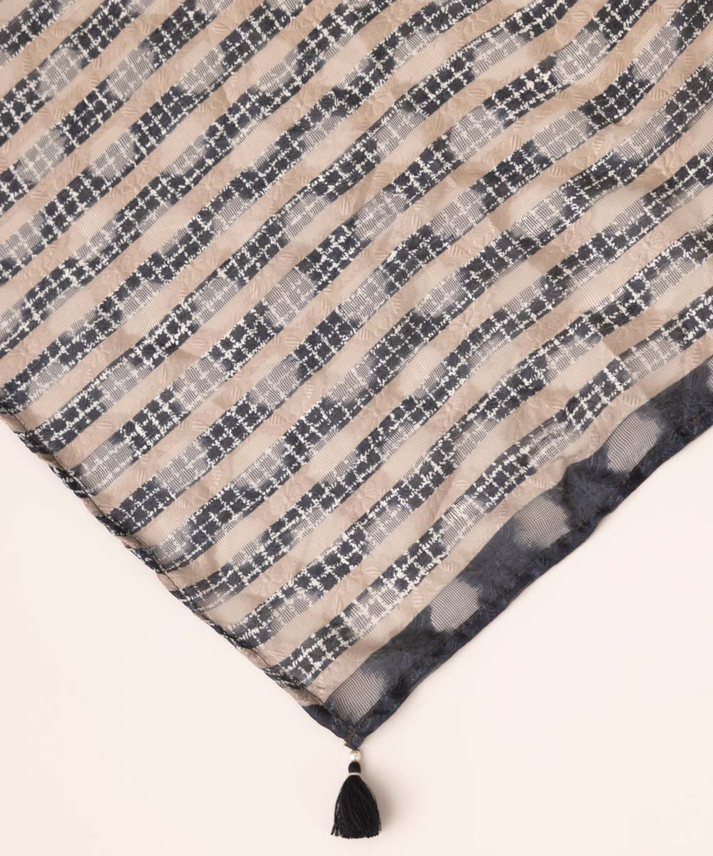 Brochea Jacquard Black Solid Dupatta