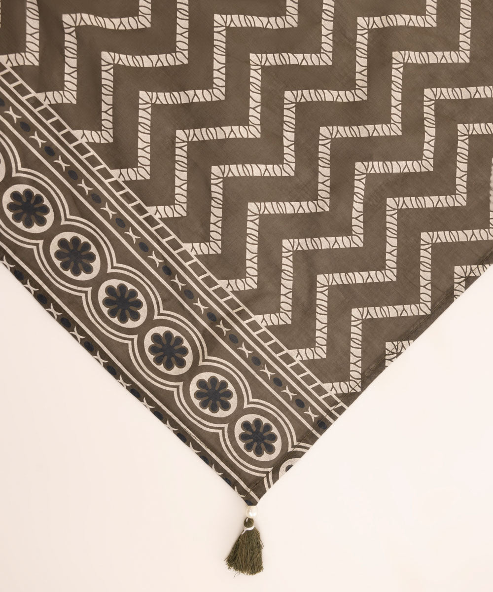 Fine Voile Green Printed Dupatta