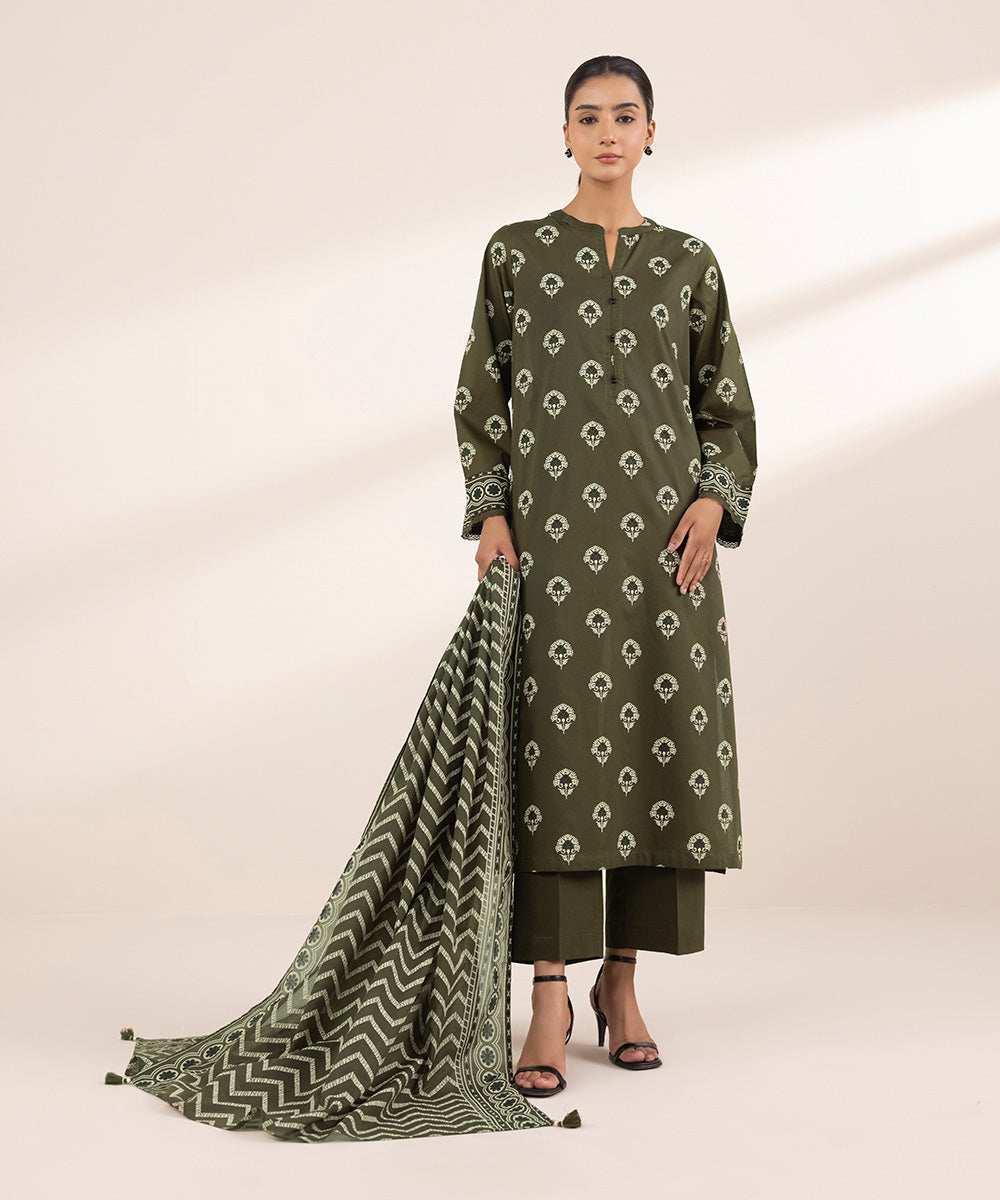 Women's RTW Lawn Green Printed A-Line Shirt