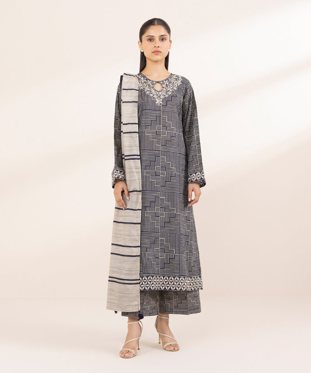 Fine Voile Blue Printed Dupatta
