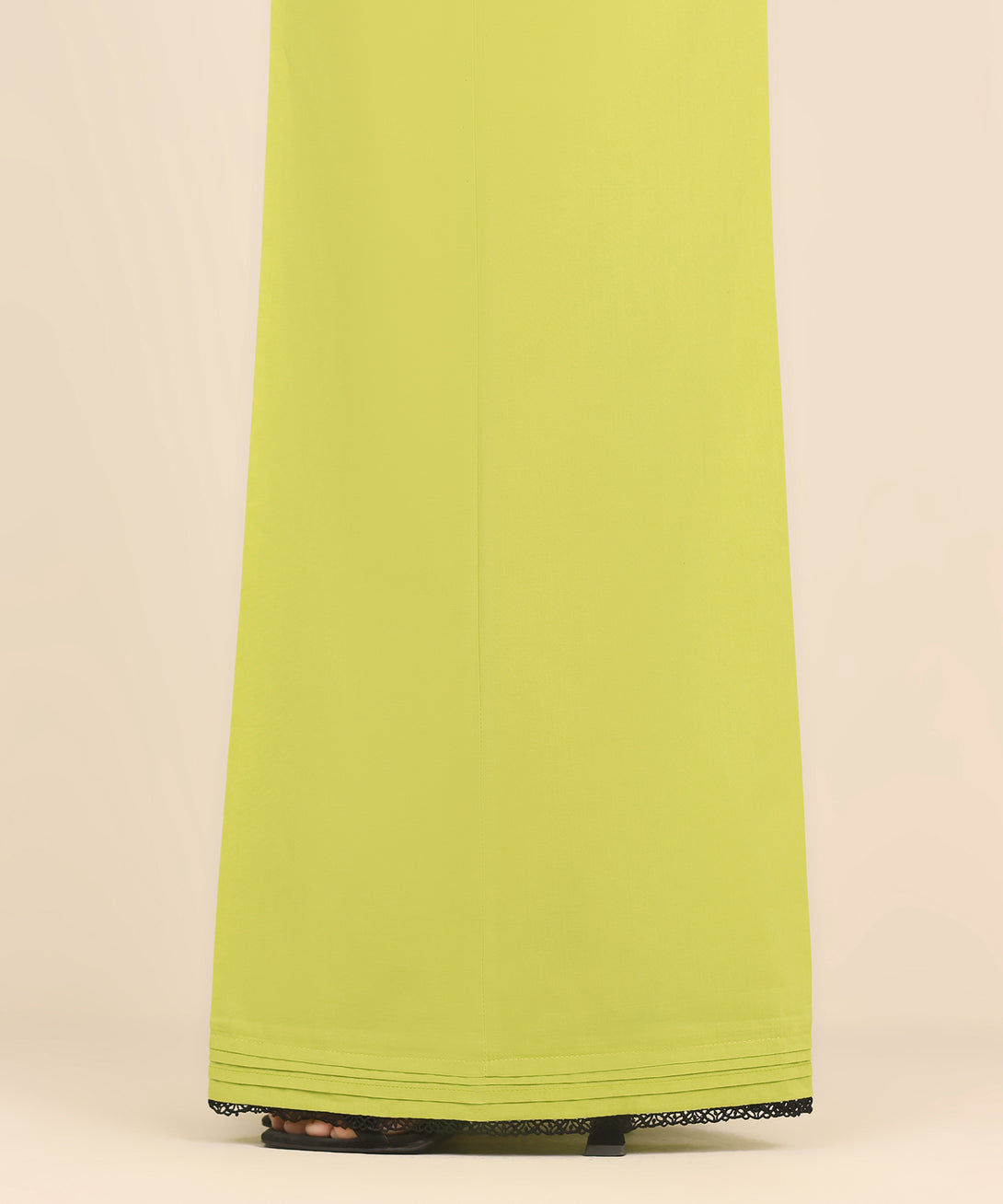Women's RTW Cambric Green Solid Flared Pants