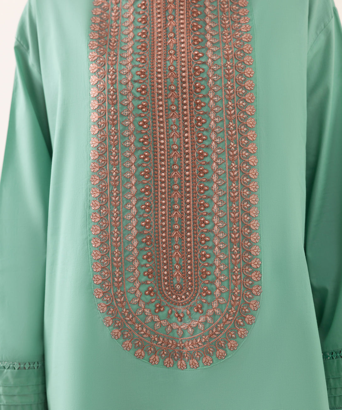 Women's RTW Cambric Blue Embroidered Boxy Shirt