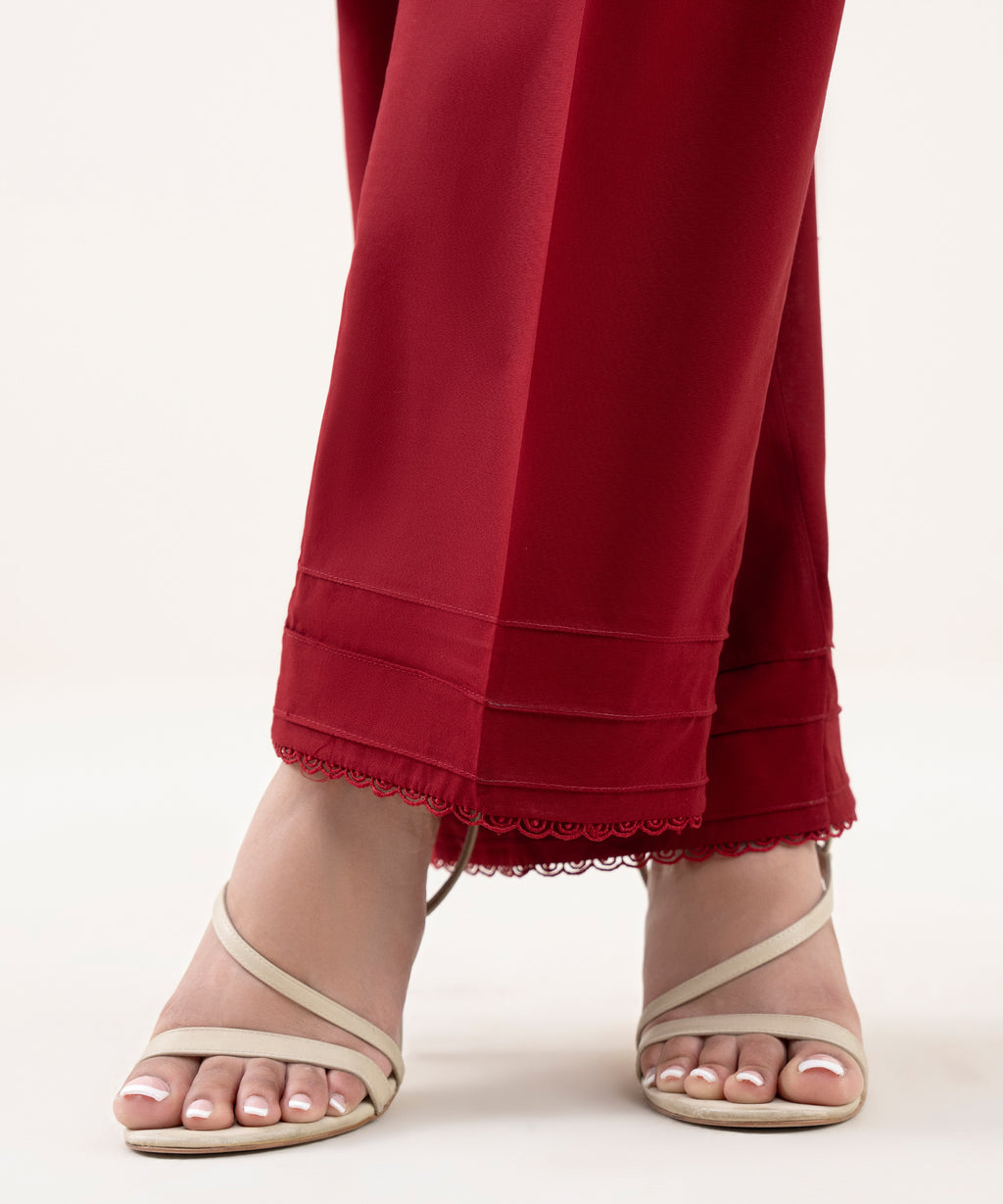 Solid Cambric Straight Pants