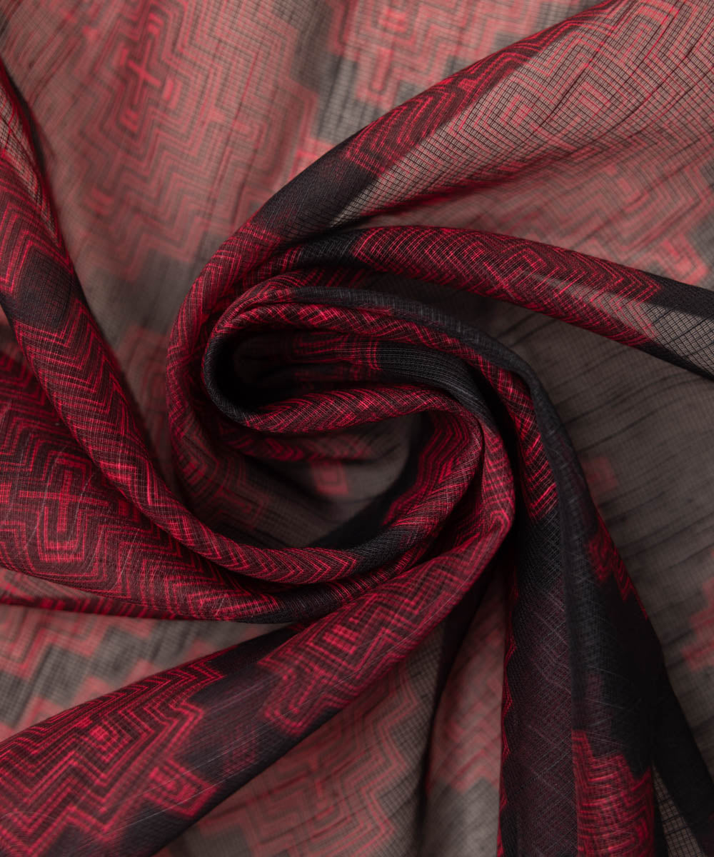 Blended Raw Net Black Printed Dupatta