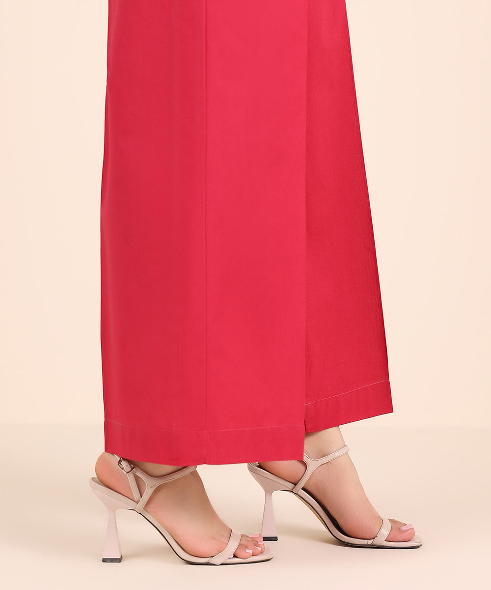 Women's RTW Cambric Pink Solid Culottes