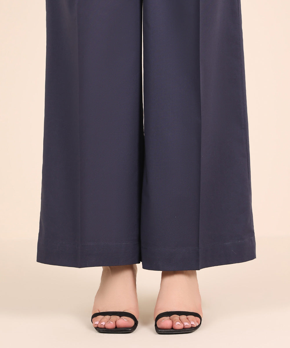 Women's RTW Cambric Blue Solid Culottes