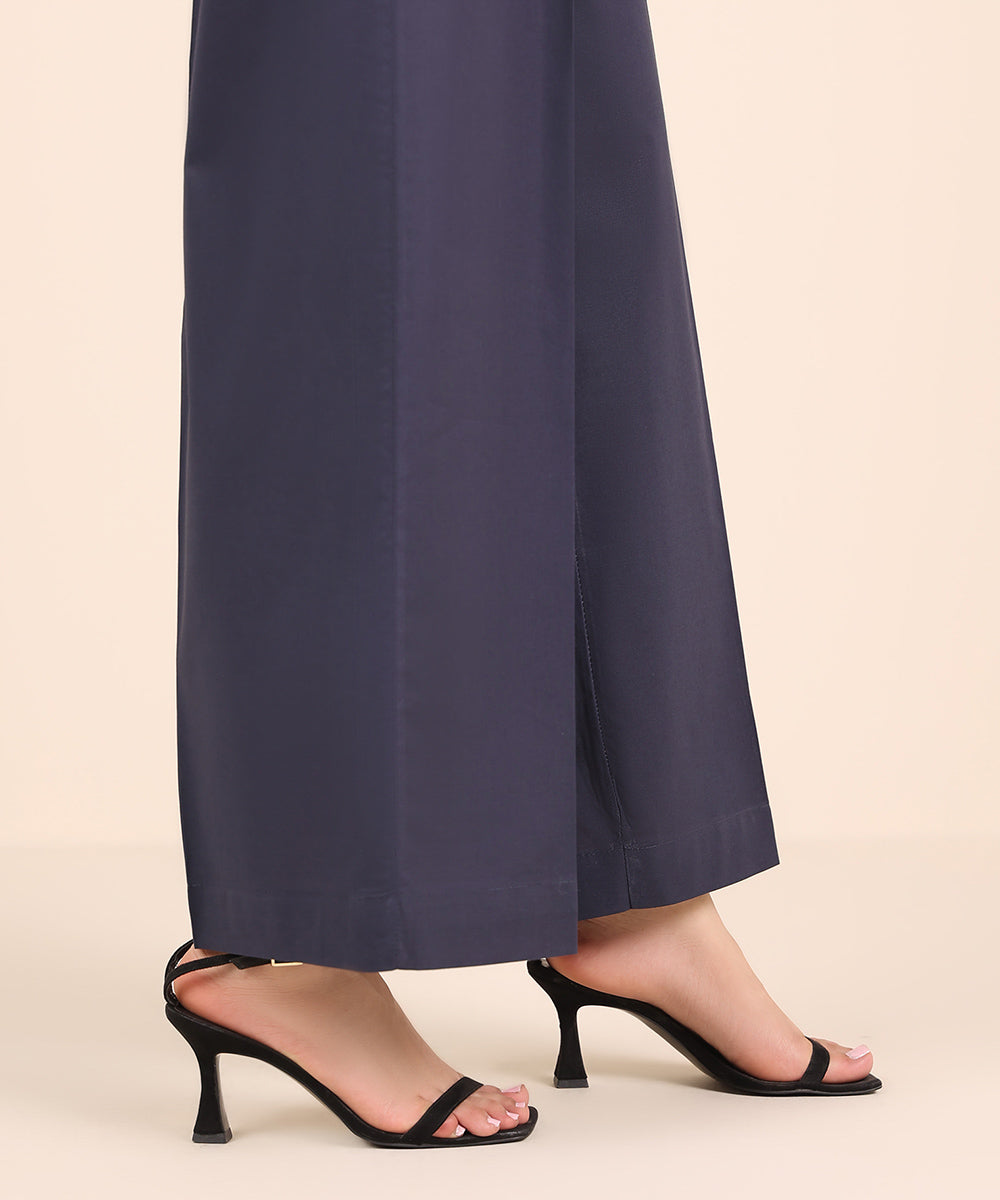 Women's RTW Cambric Blue Solid Culottes