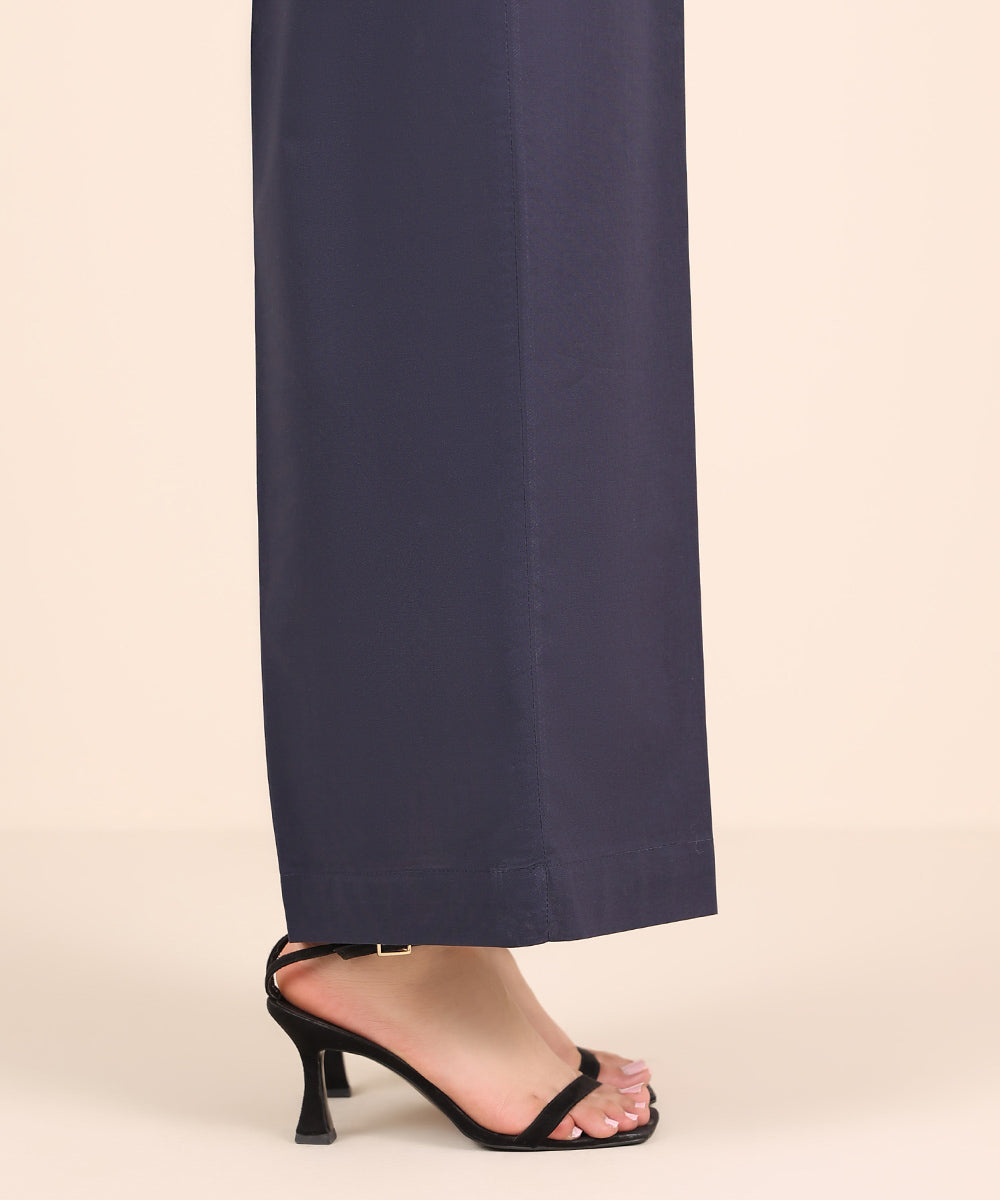 Women's RTW Cambric Blue Solid Culottes
