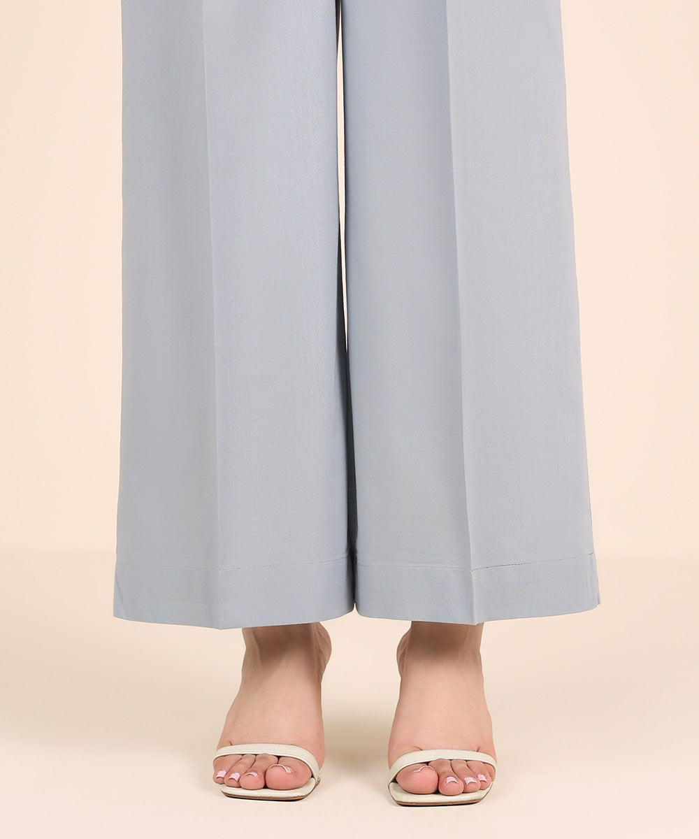 Women's RTW Cambric Blue Solid Culottes