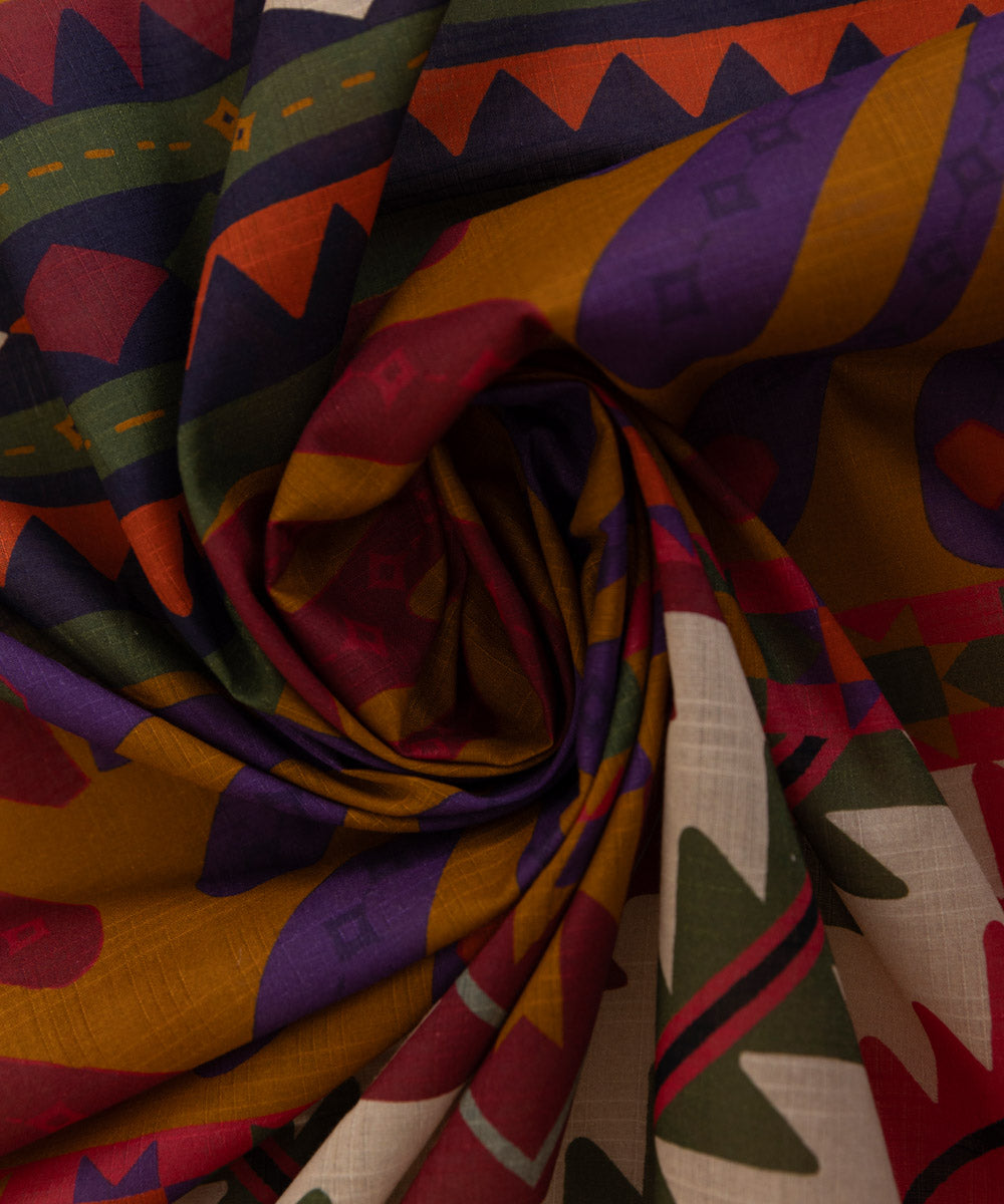 Textured Voile Multi Printed Dupatta
