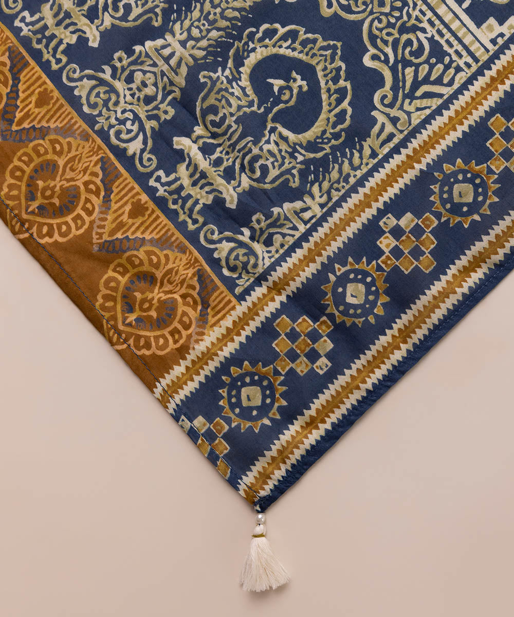 Lawn Blue Printed Dupatta