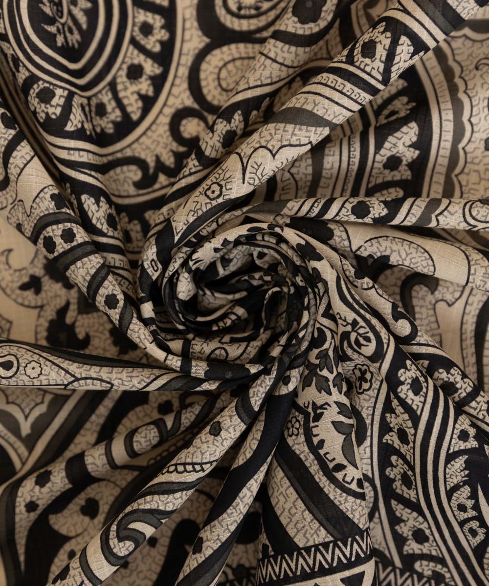Fine Voile Black Printed Dupatta