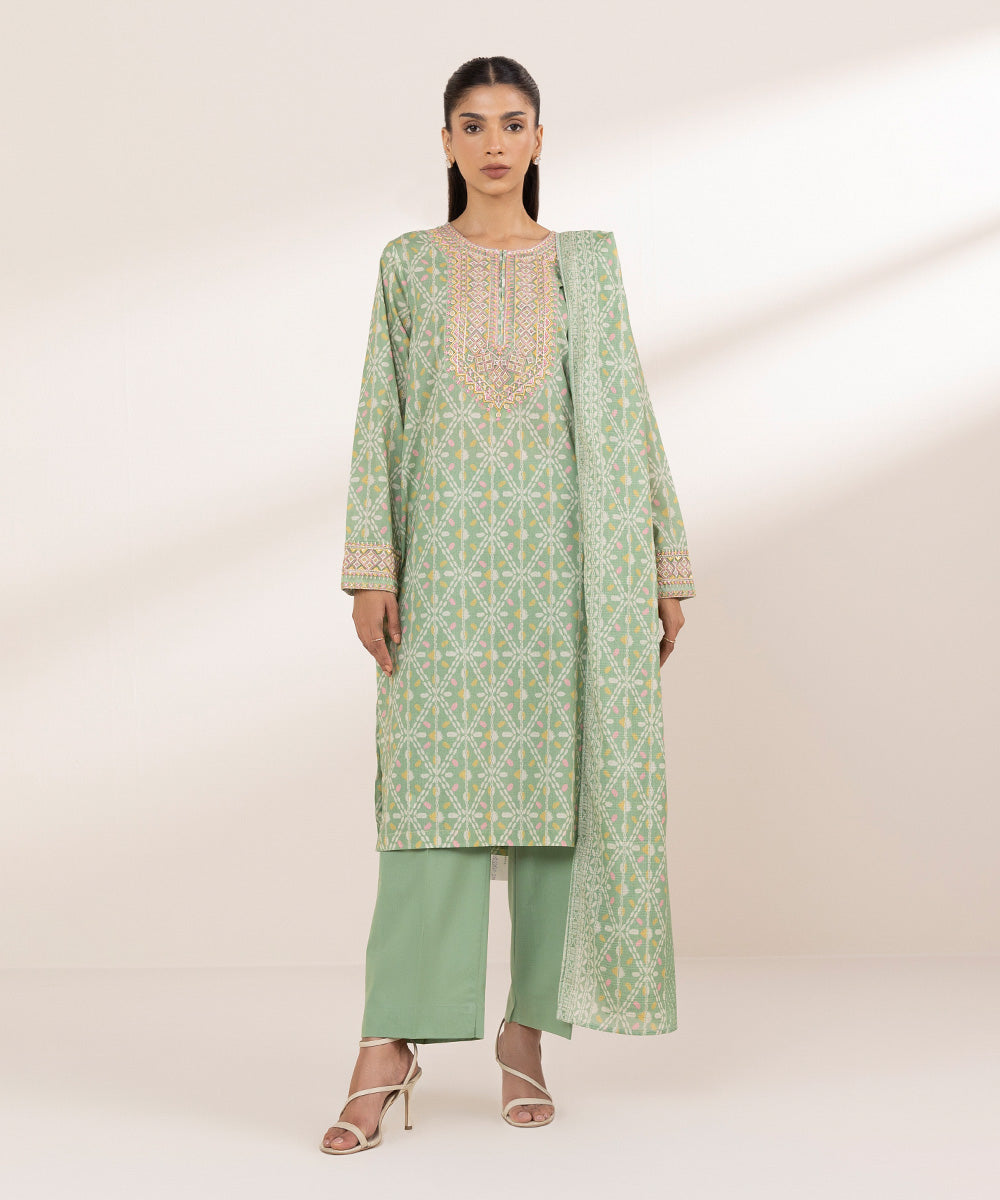 Fine Voile Green Printed Dupatta
