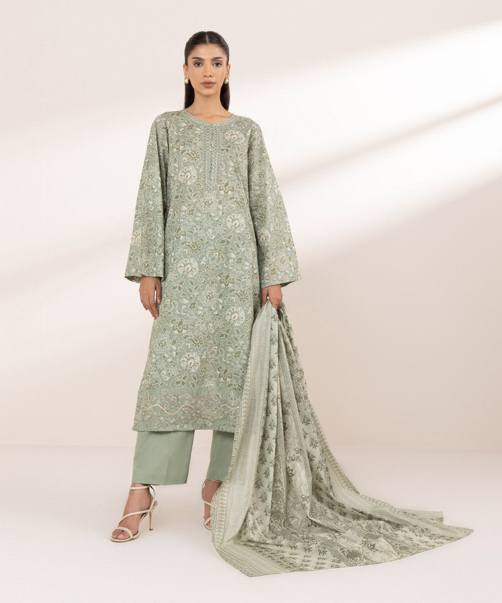Fine Voile Grey Printed Dupatta