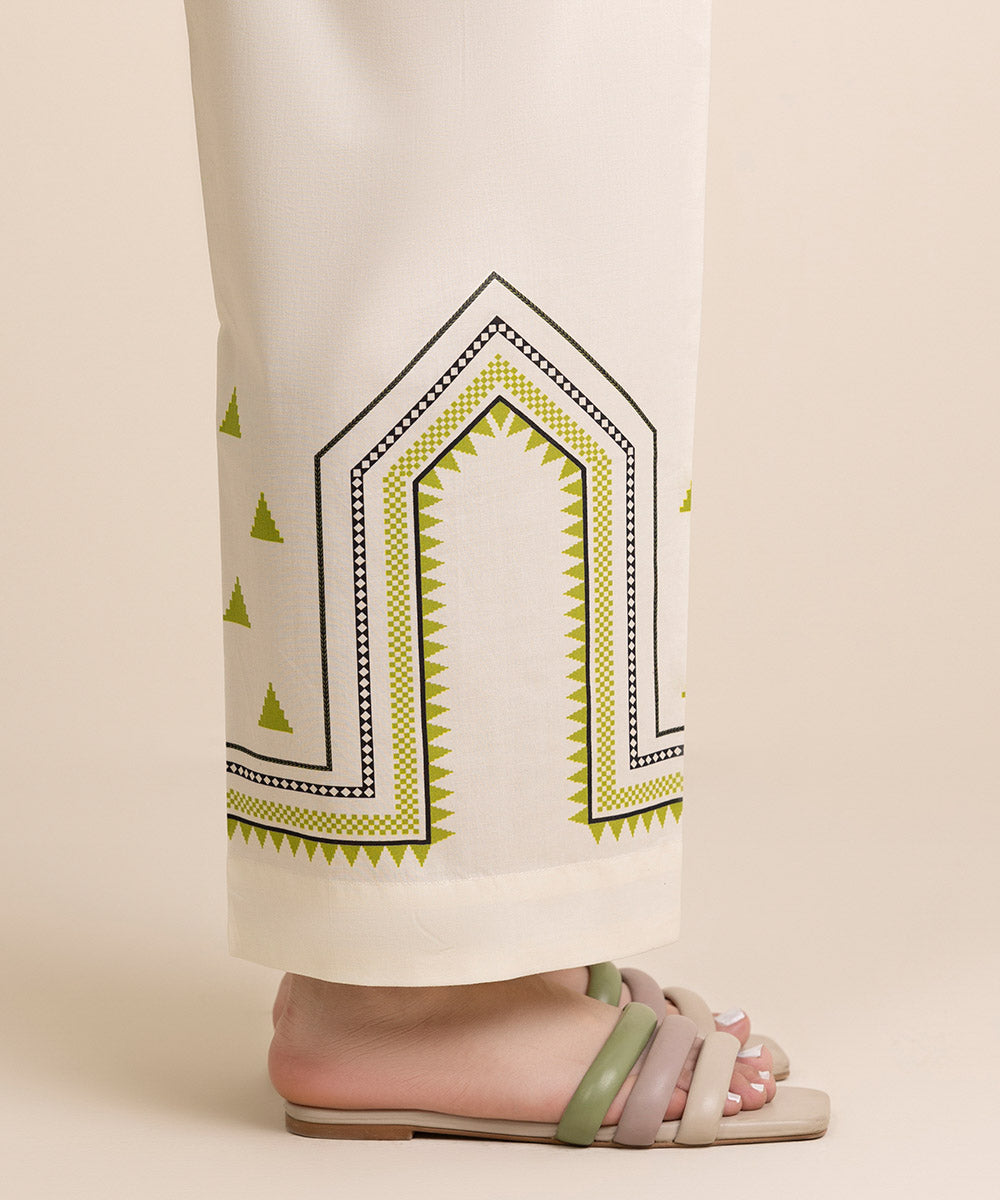 Women's RTW Cambric Off White Printed Culottes