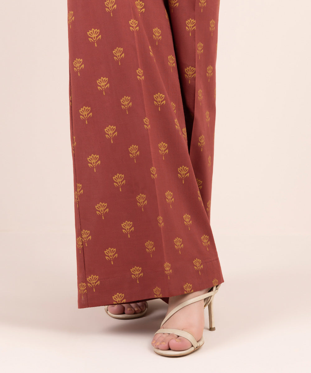 Women's Pret Cross Hatch Maroon Printed Culottes