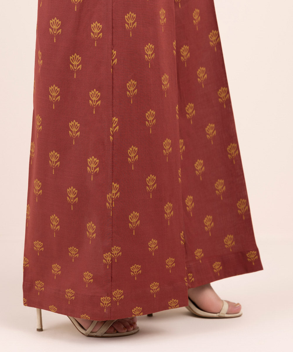 Women's Pret Cross Hatch Maroon Printed Culottes