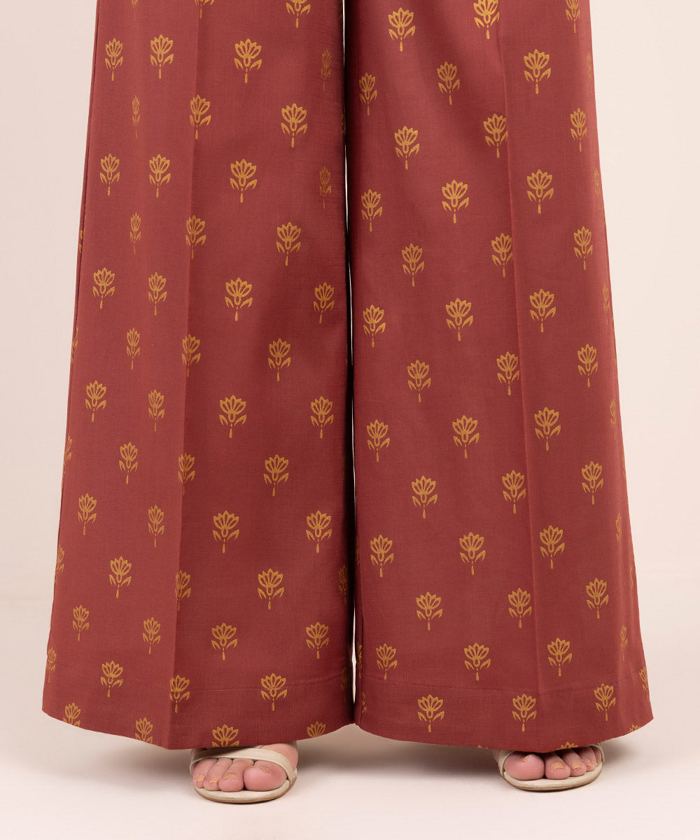 Women's Pret Cross Hatch Maroon Printed Culottes