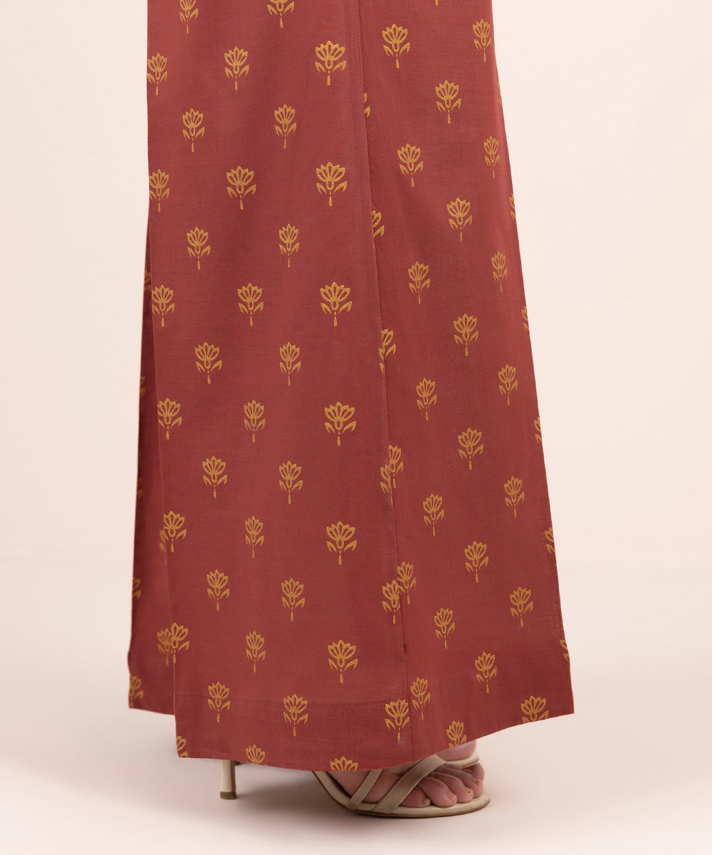 Women's Pret Cross Hatch Maroon Printed Culottes