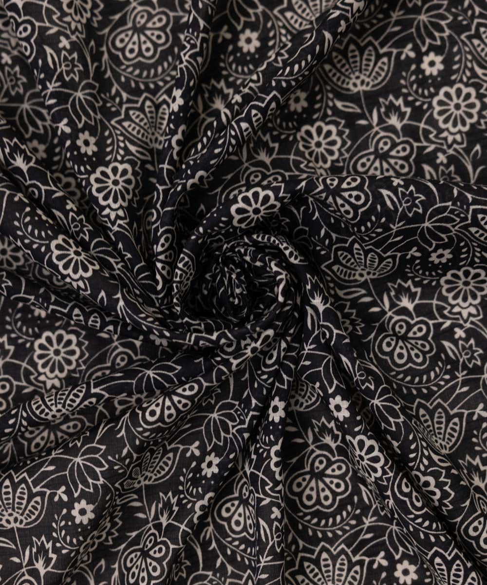 Textured Lawn Black Printed Dupatta