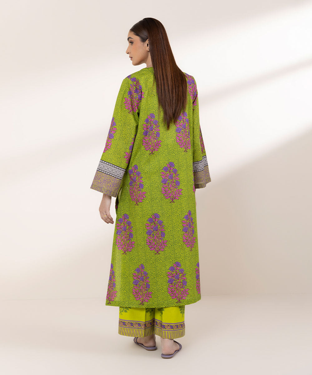 Women's RTW Textured Lawn Multi Printed A-Line Shirt