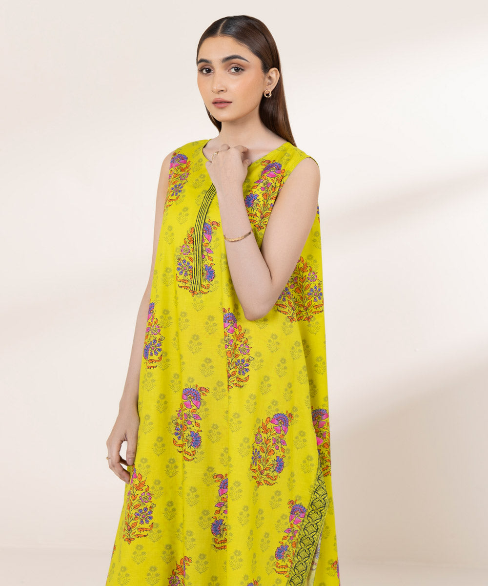 Women's RTW Textured Lawn Multi Printed A-Line Shirt