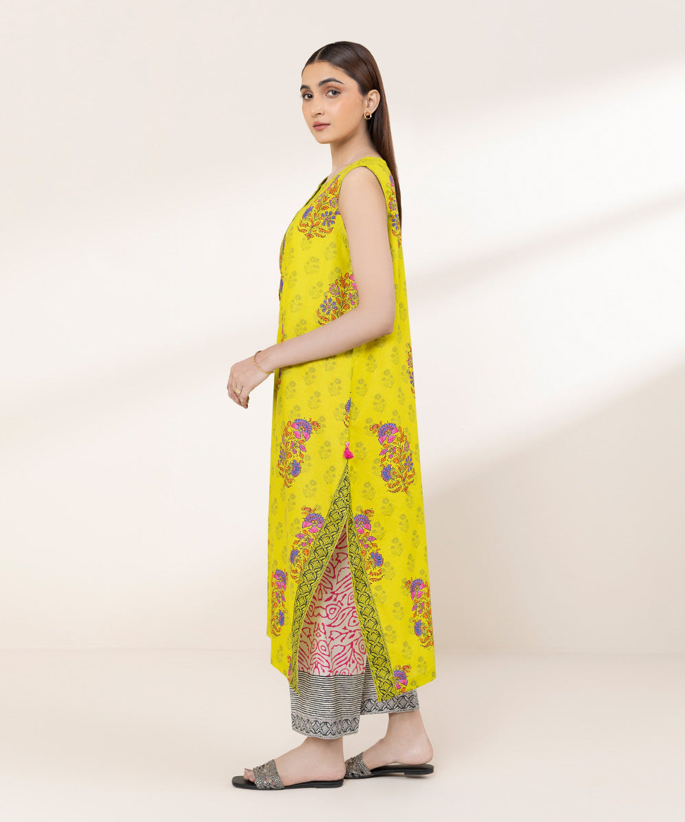 Women's RTW Textured Lawn Multi Printed A-Line Shirt