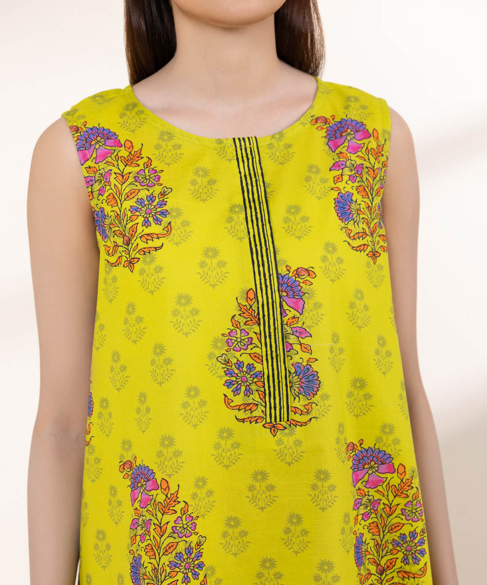 Women's RTW Textured Lawn Multi Printed A-Line Shirt