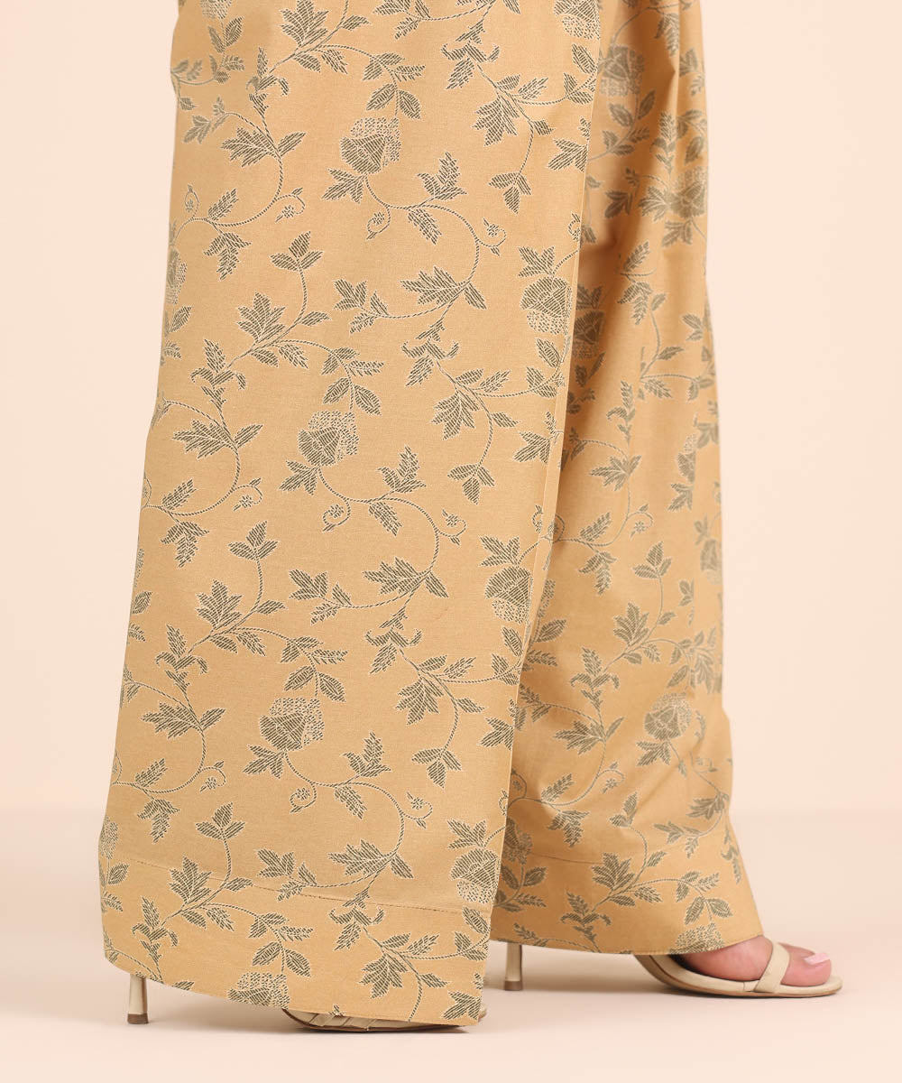 Women's RTW Cambric Beige Printed Shalwar