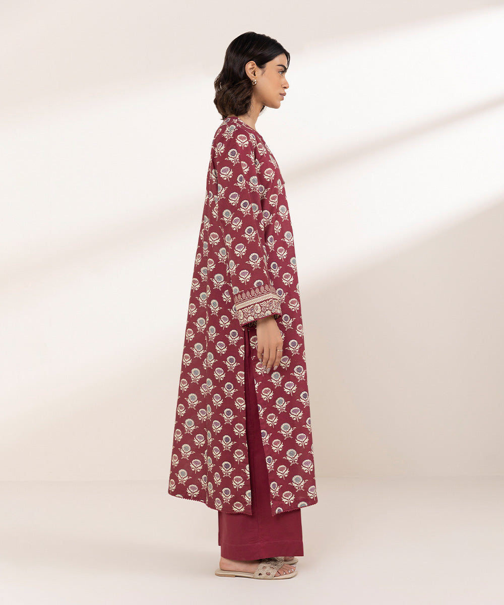 Women's RTW Cross Hatch Red Printed A-Line Shirt