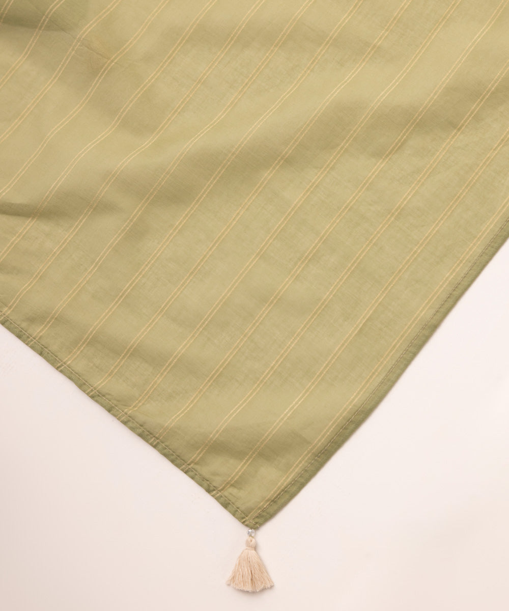 Zari Voile Green Solid Dupatta