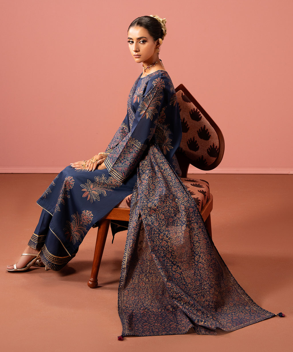 Fine Voile Blue Printed Dupatta