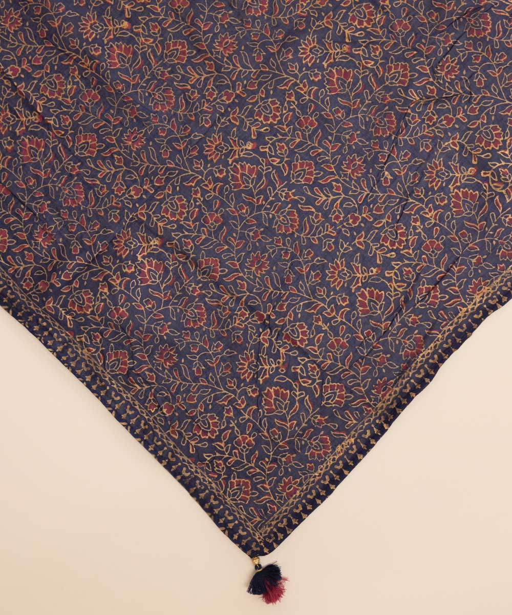 Fine Voile Blue Printed Dupatta