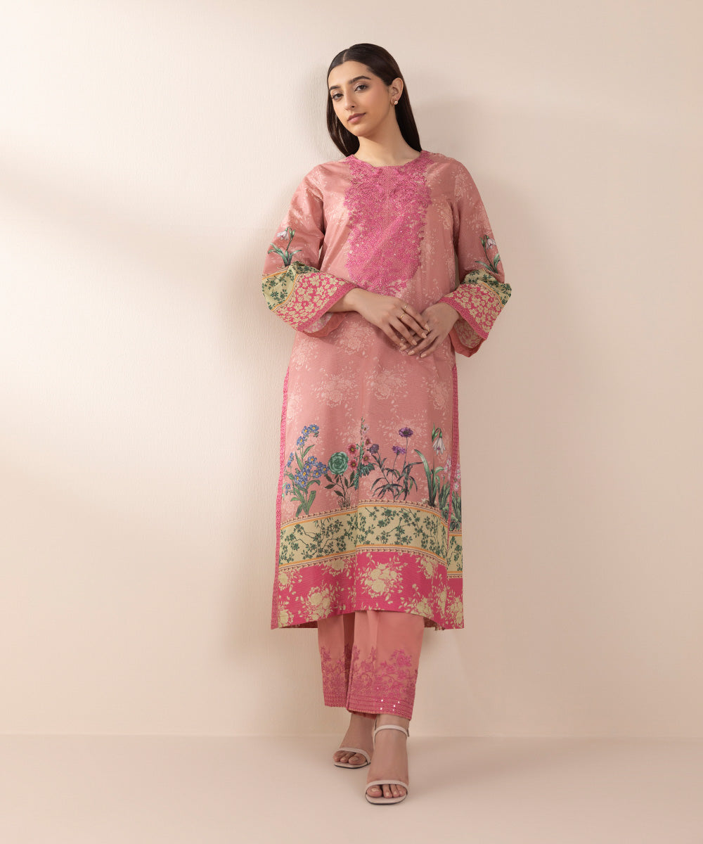 Embroidered Zari Lawn Shirt