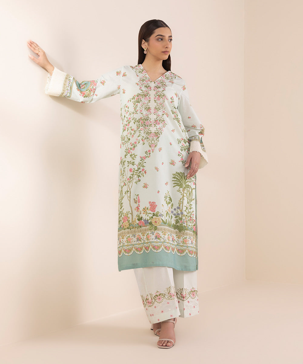 Embroidered Zari Lawn Shirt