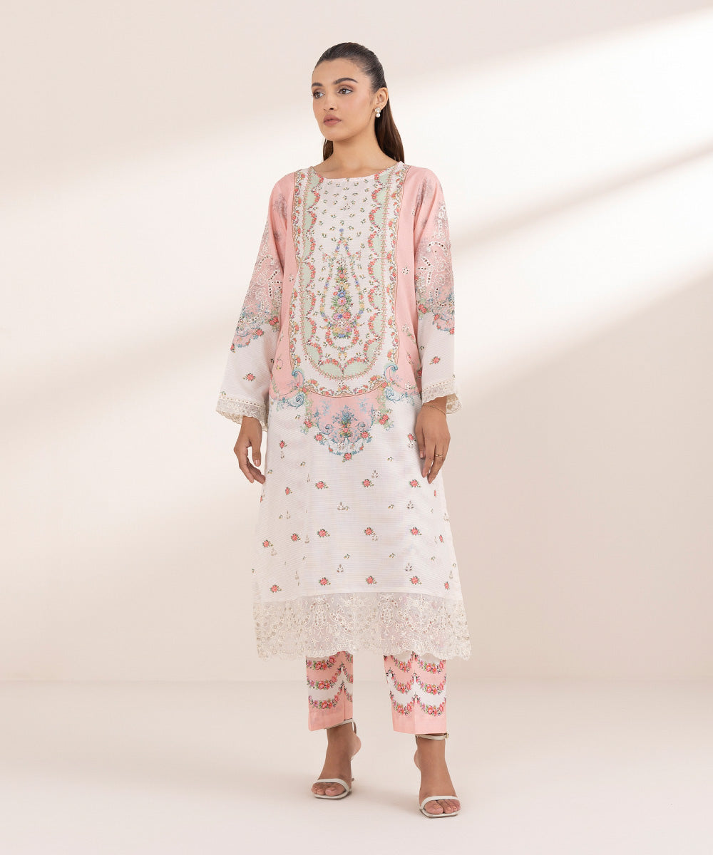 Embroidered Zari Lawn Shirt